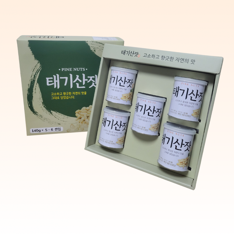 태기산잣,국내산 태기산잣 잣선물세트 5캔 700g 황잣 백잣 견과류 산지직송